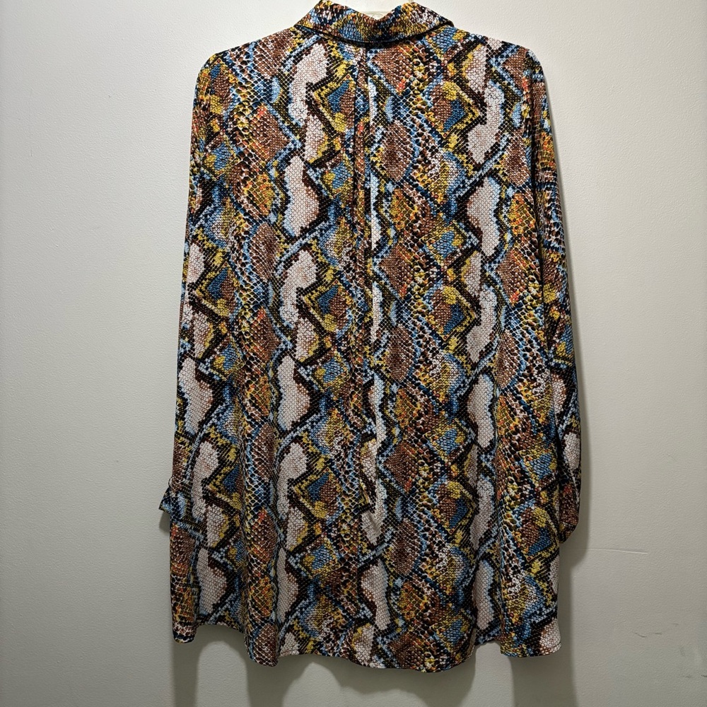Insight Python Print Button Up Tunic Top Size S - Picture 3 of 11